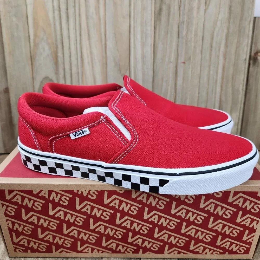 Van Racer Chaise Vans | Shoes | Mens Vans Asher Checkered Sidewall Racing Slip On ...